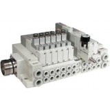SMC solenoid valve 4 & 5 Port SV SS5V2-W16C, 2000 Series, Cassette Base Manifold, Circular Connector